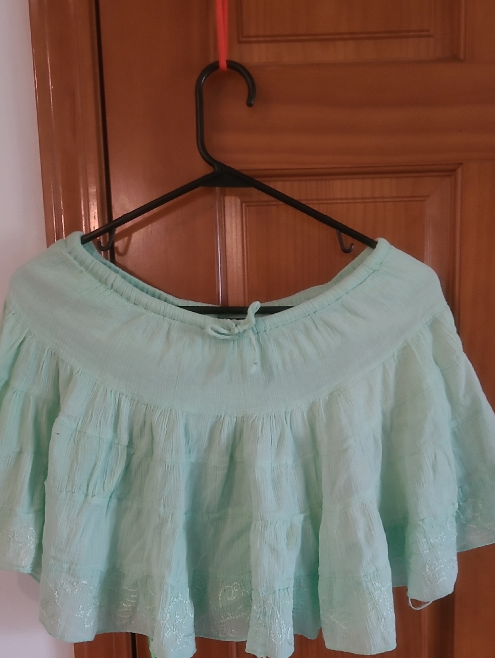 Light Mint Tiered Ruffle Mini Skirt Sz M